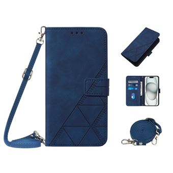 Coque pour ZURSANA OPPO Find X8 Protection Flip Folio Cuir PU Portefeuille Couverture Etui en Cuir avec Lanière à Bandoulière - Bleu - 1