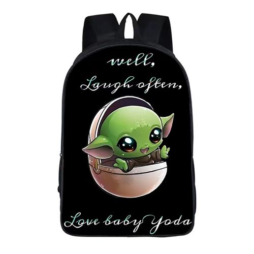 Sac à Dos Star Wars Baby Yoda pour Enfants Cadeaux pour Garçon (SD1295) 29*16*42 cm Noir