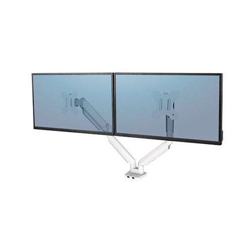 Bras porte-écrans Fellowes - Bras articulé double ajustable Blanc -