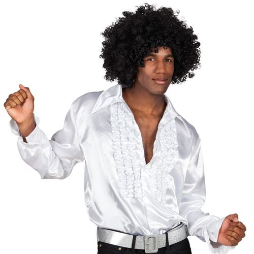 Chemise Disco Blanche Homme - Blanc - XXL (58/60)
