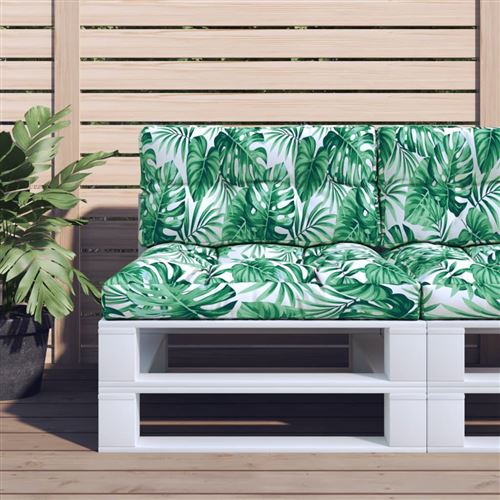 VIDAXL - Coussin de Palette - Lot de 2 - Motif Feuilles - Image 3