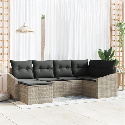 Vidaxl - Set Da Pranzo Per Giardino Con Cuscino 6 Pcs Grigio Chiaro