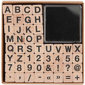 Kit tampon alphabet et chiffres - 83 pcs - Tampon à biscuit - Creavea