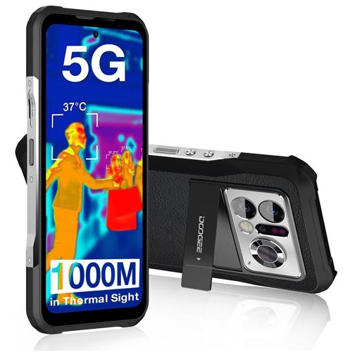 DOOGEE V20 PRO Argente 6.43” 12Go RAM 256Go ROM imagerie thermique 6000mAh 33W charge rapide Double SIM 5G Smartphone