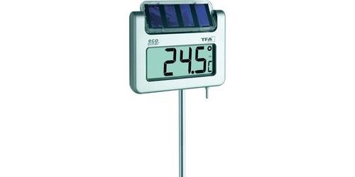 Thermomètre de jardin solaire TFA Avenue argent