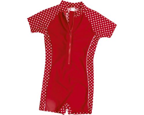 Playshoes maillot de bain résistant aux UV rouge pointillé
