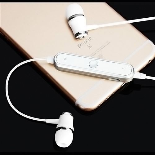 Ecouteurs Bluetooth Anneau pour SONY Xperia XZ Premium Smartphone Sans Fil Telecommande Son Main Libre INTRA-AURICULAIRE Univers (BLANC)