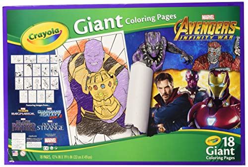 Crayola Avengers Infinity War, Pages de coloration géantes, cadeau pour enfant, 18 pages (les styles peuvent varier)