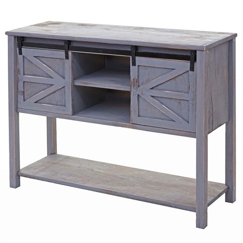 Commode MENDLER HWC-D57 81x102x34cm style shabby vintage gris foncé