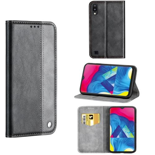 Etui en PU Bicolore de style professionnel à absorption automatique avec support et fente pour carte gris pour votre Samsung Galaxy M10