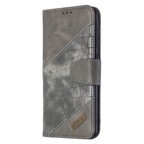 Coque PU Cuir FAYANGRIES pour Samsung Galaxy A21s Support Protection Flip étui - Gris