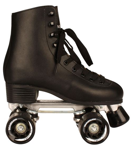 Nijdam rétro roller skates taille unisexe en cuir noir 38