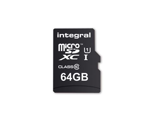 Integral Smartphone and Tablet - Carte mémoire flash (adaptateur microSDXC vers SD inclus(e)) - 64 Go - Class 10 - microSDXC UHS-I
