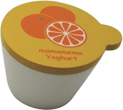 Mamamemo plateau yaourt d'orange bois de 4 cm blanc / orange