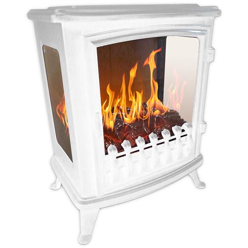 Chemin'arte - cheminée électrique 2000w avec flamme 3d blanc - 140 blanc