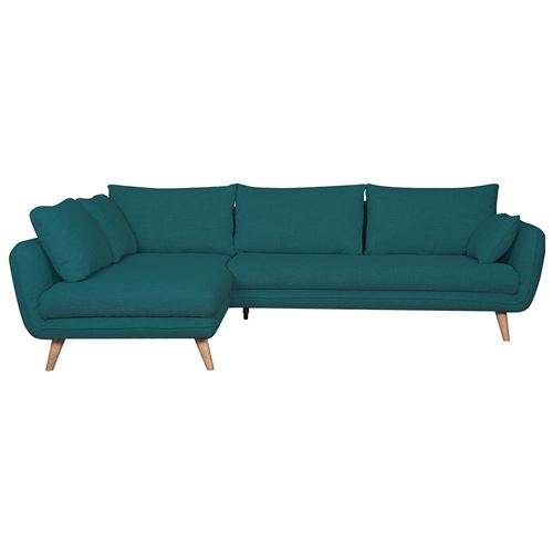 canape d angle gauche scandinave 5 places bleu paon creep achat prix fnac