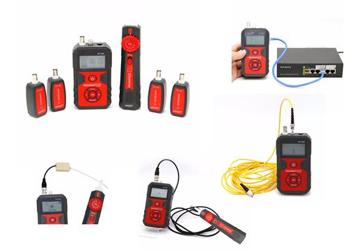Traceur / Testeur Professionnel Pour Câbles RJ45 RJ11 BNC - Cartographie / Repérage / Test PoE / Test Polarité / VFL - RECHARGEABLE - AVEC 4 SATELLITES
