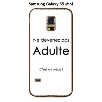 Coque Samsung Galaxy S5 Mini design Citation Adulte Texte noir fond blanc