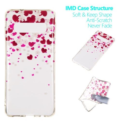 Coque en TPU impression de motifs cœurs et fleurs pour votre Samsung Galaxy S10