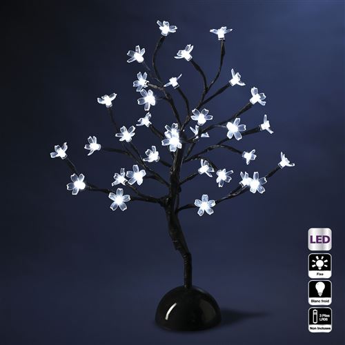 Arbre lumineux Prunus - H. 40 cm - Blanc