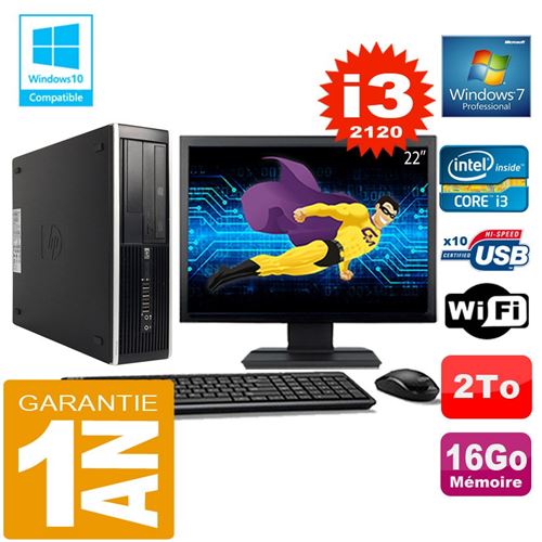 Pc hp compaq 8300 sff core i3-2120 ram 16go disque 2 to wifi w7 ecran 22' État correct - Hewlett-Packard reconditionné disponible sur Fnac