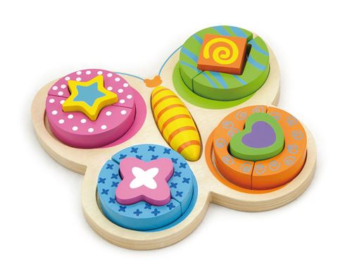 Viga Toys puzzle en bois forme papillon 13 pièces