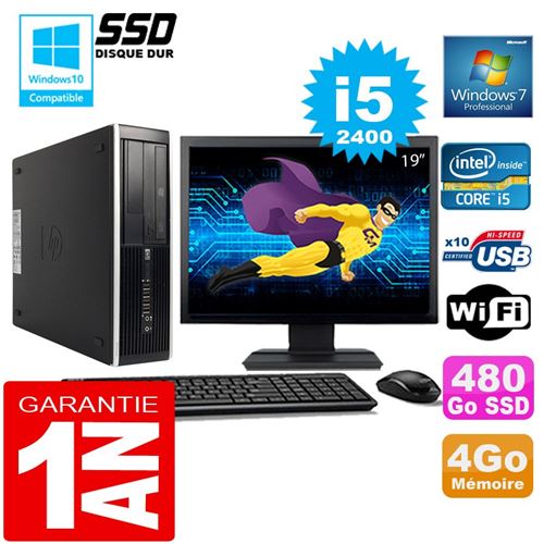 Pc hp compaq 8300 sff core i5-2400 ram 4go disque 480 go ssd wifi w7 ecran 19' État correct - Hewlett-Packard reconditionné disponible sur Fnac