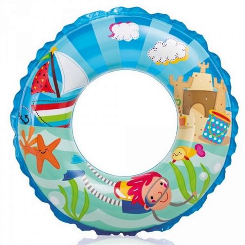 Bouée Gonflable Enfant Tracteur - Anneau De Natation Piscine Ou Plage - PVC épais - Dimensions 86x58 Cm - Valve Anti-fuite