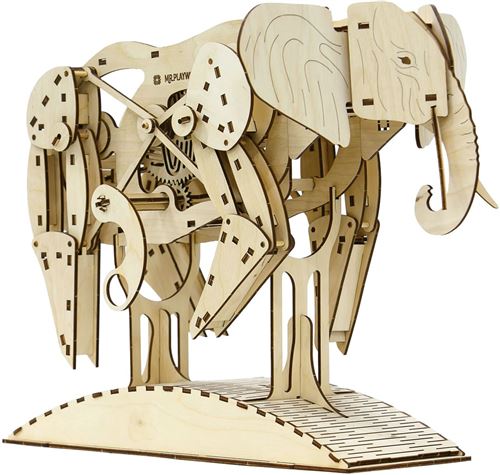 Mr. PlayWood Construction d'un modèle 3D Éléphant 35 x 50 cm en bois 159 pièces