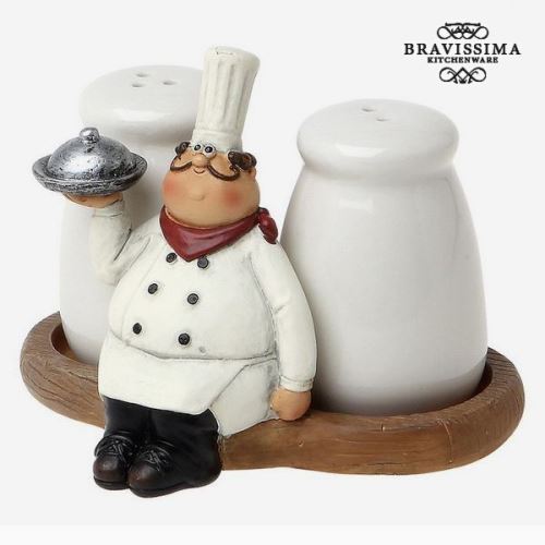 Salière et poivrière en résine (2 pcs) cuisto - Décoration de table chef cuisinié