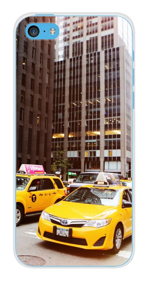 Coque en silicone imprimée compatible Apple iPhone 5C NY Taxi