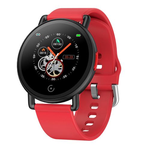 Montre Connectée CHRONUS pour Homme Femmes Enfants avec IP68 Podometre Cardiofréquencemètre Sommeil Android iPhone-Rouge