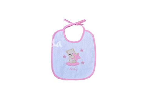 Gamberritos bavoir rose avec ours 45 x 32 x 18 cm 2-pièces