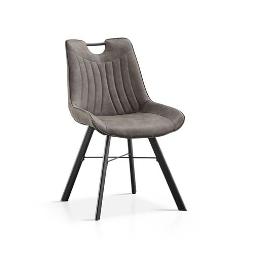 Chaise Pablo avec poignée gris foncé - Gris