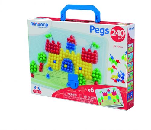 Miniland mosaïque pegs avec tableau + 6 feuilles + 240 clous