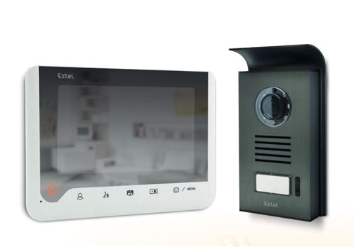 Extel - Kit visiophone 2 fils écran 7 à mémoire de passage effet miroir Blanc - ICE