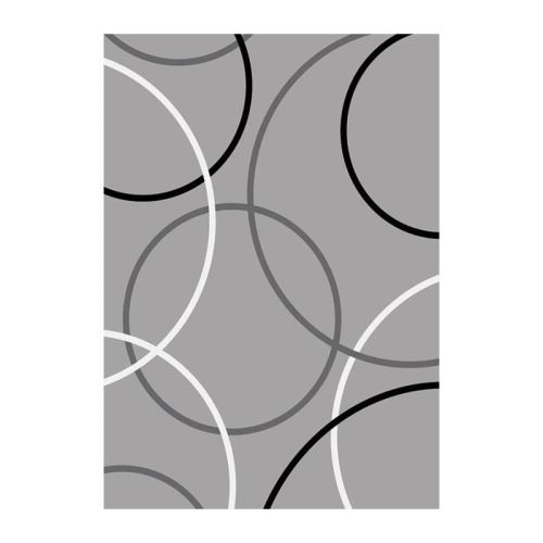 leo tapis de salon contemporain - 120x170 cm - gris