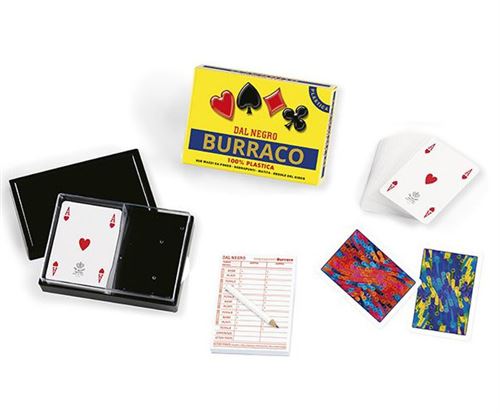 Dal Negro jeu de cartes Burraco 6,3 x 8,8 cm PVC jaune 110 pièces