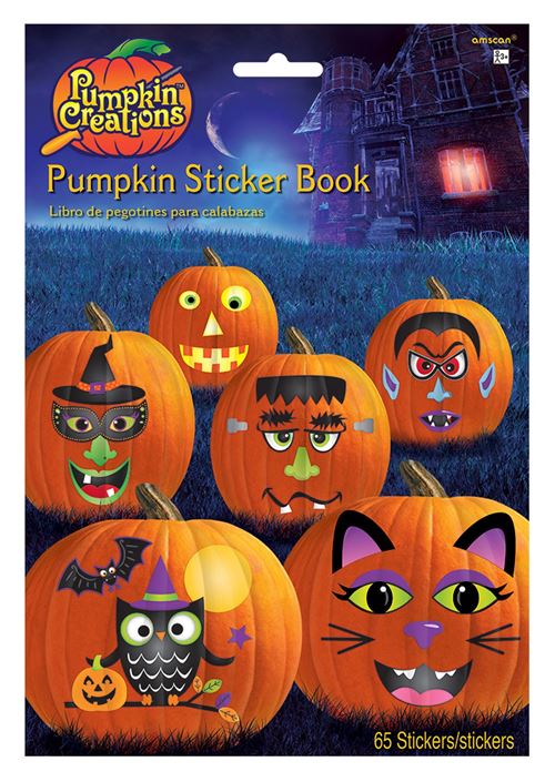 Amscan livre d'autocollants Halloween citrouilles papier 65-pièces