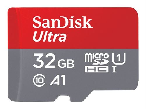 SanDisk Ultra - Carte mémoire flash (adaptateur microSDHC - SD inclus(e)) - 32 Go - A1 / UHS Class 1 / Class10 - microSDHC UHS-I