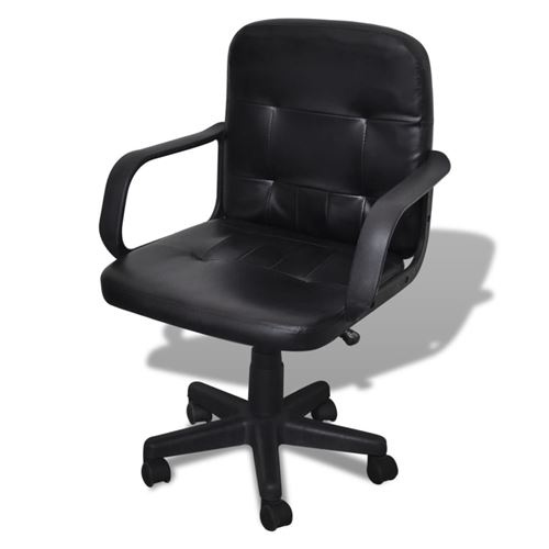 Bureaustoel leer met exclusief design zwart 59 x 51 x 81-89 cm