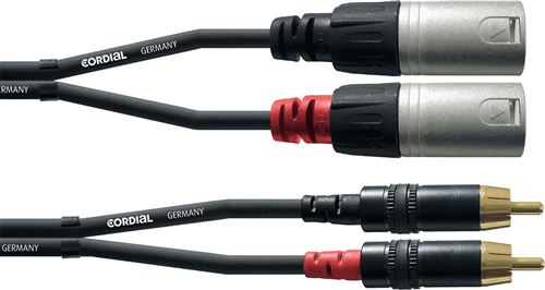 Cordial Noir Câble Audio Double Xlr Mâle/Rca 3 M