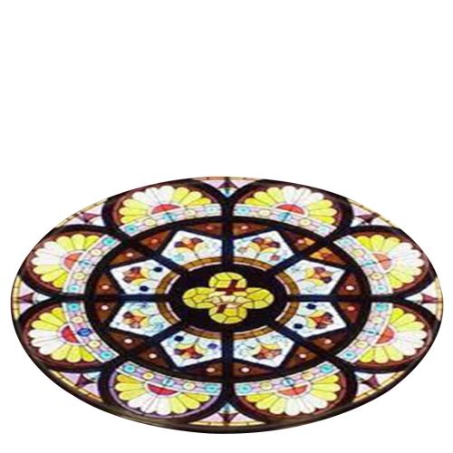 Notre-Dame de fenêtre en verre éléments Couverture ronde de bain tapis 120cm BT548
