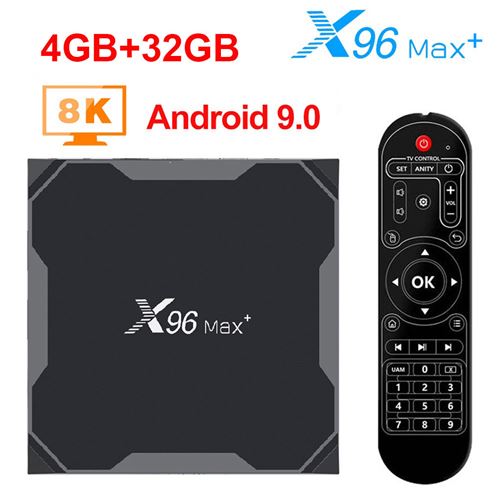 Non Communiqué Noir Lecteur Multimédia Tv Box X96 Max Plus Amlogic S905x3 Wifi Bluetooth 4Gb+32Gb Android 9.0
