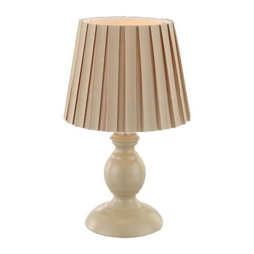 Lampe a poser métal - Tissu couleur sable - Interrupteur - Ø 17 x H 28 cm - Couleur sable