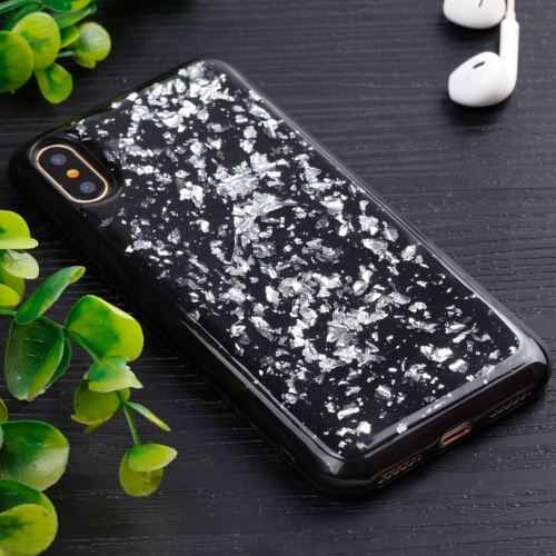 iPhone X Coque Protection TPU Argenté Effet Brillant ALS48253