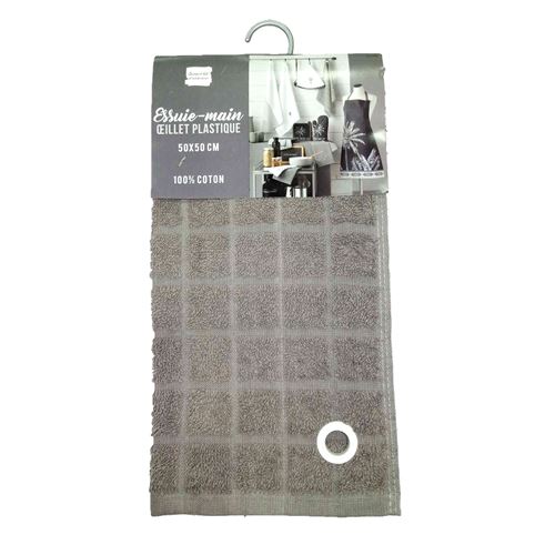 Essuie-main 50 x 50 cm eponge unie cocoty Taupe