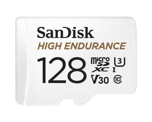 SanDisk High Endurance - Carte mémoire flash (adaptateur microSDXC vers SD inclus(e)) - 128 Go - Video Class V30 / UHS-I U3 / Class10 - microSDXC UHS-I