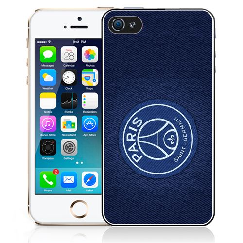 Coque pour iPhone 5C psg minimalist fond bleu