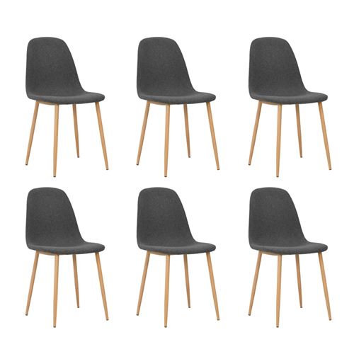 vidaXL Chaises de salle à manger 6 pcs Tissu 45x55x85 cm Gris foncé